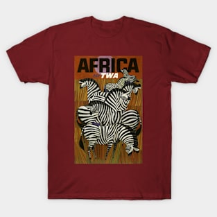 Vintage Travel Poster - African Zebras T-Shirt